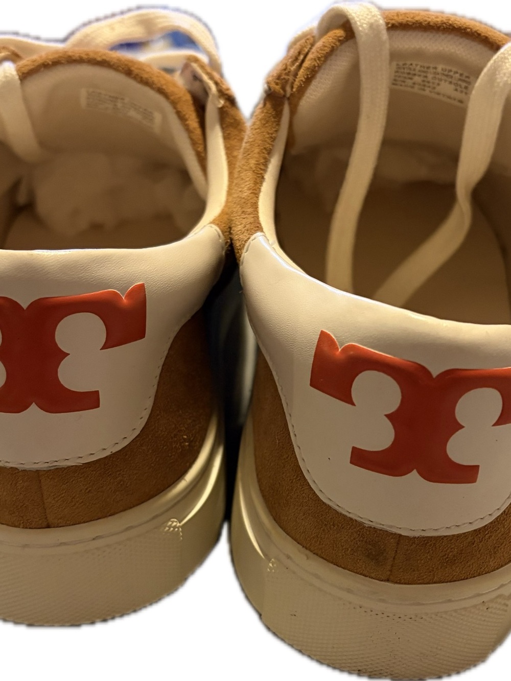 Tory Burch Camel Suede Low-Top Sneakers with Cream Accents - Picture 7 of 16
